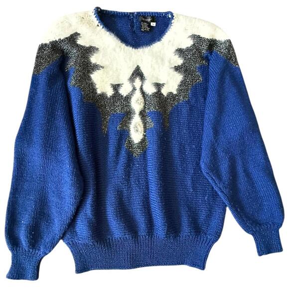 Fressange Royal Blue Metallic Sweater – Size Large - Picture 1 of 6